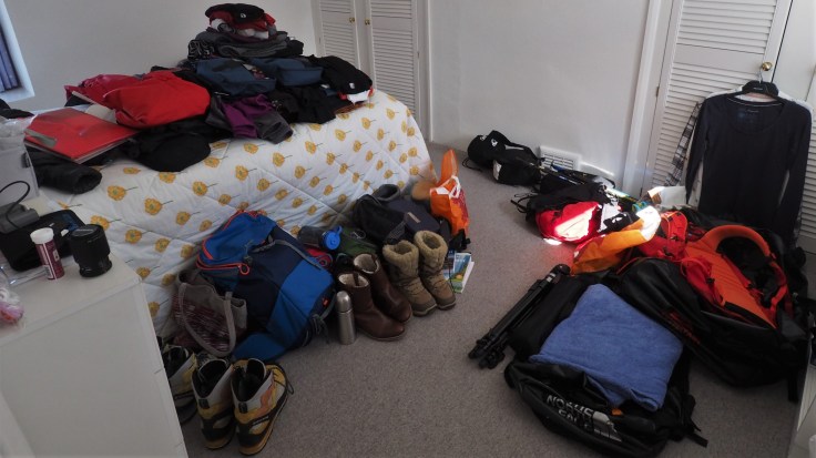 Piles of kit for our Iceland trip